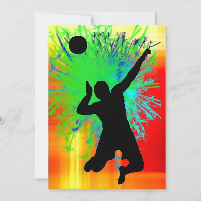 Invitation Feu de service de bal Volley (Devant)