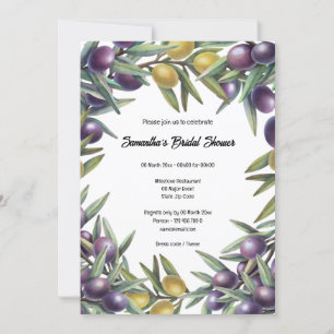 Invitation Feuillage botanique d'olivier moderne verdure chic