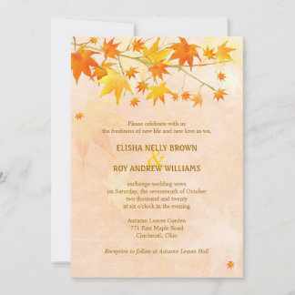 Invitation Feuillage d'automne artistique Mariage moderne