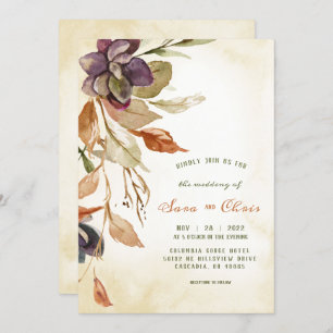 Invitation Feuillage d'automne et succulent Aquarelle Tan