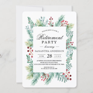 Invitation Feuillage de cadre de feuille d'hiver moderne