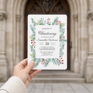 Invitation Feuillage de cadre de feuille d'hiver moderne