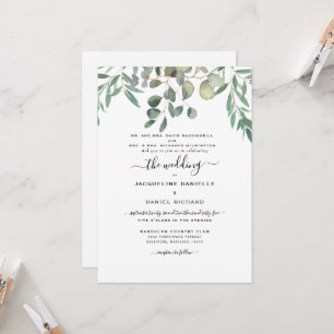 Invitation Feuillage de eucalyptus rêveur Les deux parents li