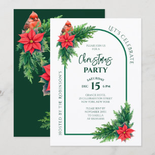 Invitation Feuillage de Fête Élégant pour la Fête de Noël