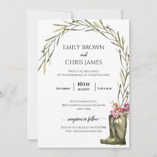 Invitation Feuillage de jardin secret   Coupleboots Mariage r