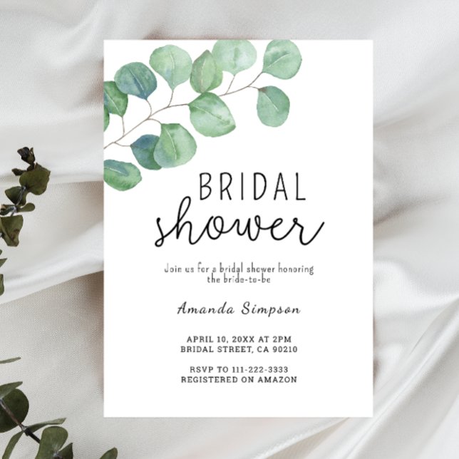 Invitation Feuillage de mariage Eucalyptus (Créateur téléchargé)