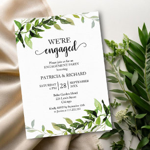 Invitation Feuillage de verdure Nous sommes fiancés Fête de f