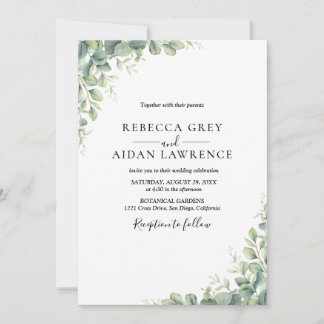 Invitation Feuillage élégant d'eucalyptus