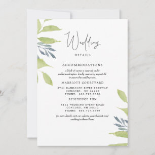 Invitation Feuillage élégant Simple Mariage 2 Hôtels Détails