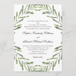 Invitation Feuillage élégant tous les parents hébergeant le