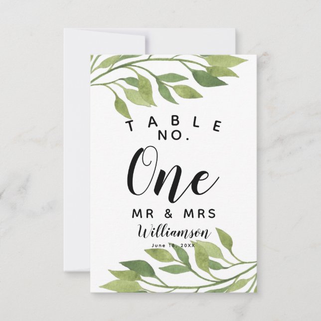 Invitation feuillage feuille de verdure Numéro de tableau par (Devant)