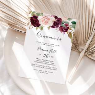 Invitation Feuillage floral et botanique rustique Quinceañera