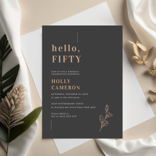 Invitation Feuillage moderne minimaliste 50e anniversaire