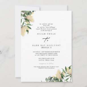 Invitation Feuillage & Pivoines Jaunes Site Web Parents Divor