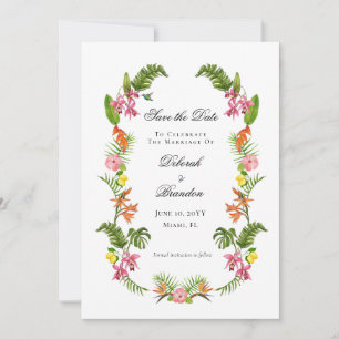 Invitation Feuillage Tropical Non Photo Enregistrer La Date
