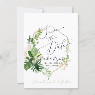 Invitation Feuillage Tropical Variegé Faire Part de Conservat