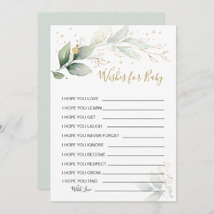 Invitation Feuillage verdoyant Voeux pour Baby shower Game In