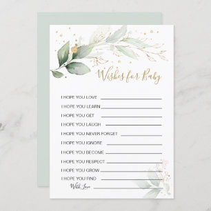 Invitation Feuillage verdoyant Voeux pour Baby shower Game In