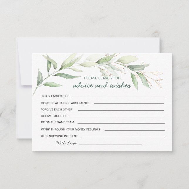 Invitation Feuillage verdure Conseils & Vœux pour les nouveau (Devant)