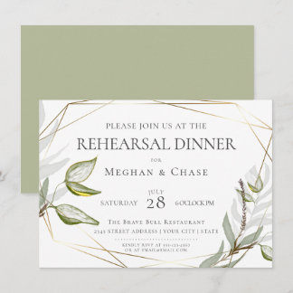 Invitation Feuillage vert sauge chic