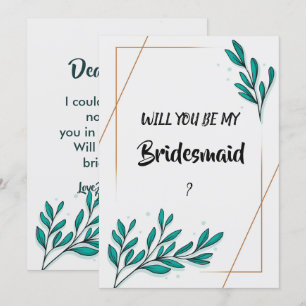 Invitation Feuille Bridesmaid Floral Gold