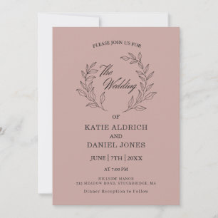 Invitation Feuille classique Lilac Purple QR Code Mariage