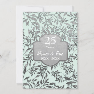Invitation Feuille d'Argent 25e Anniversaire de Mariage