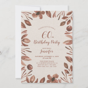 Invitation Feuille d'automne   Fête d'anniversaire adulte aut