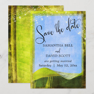 Invitation Feuille de bananier rustique avec lumières Boho En