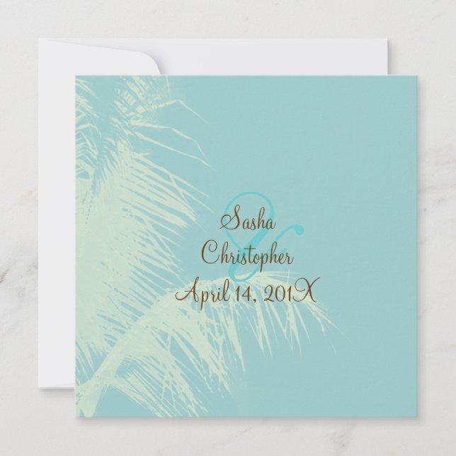 Invitation feuille de coco PixDezines silhouette/do-it-yourse (Devant)