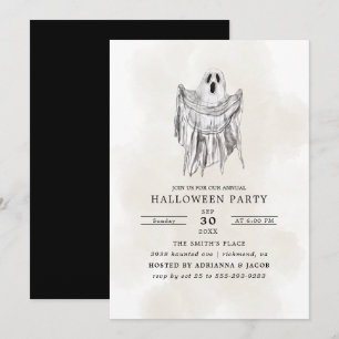 Invitation Feuille de fantôme classique épouvantable des bois