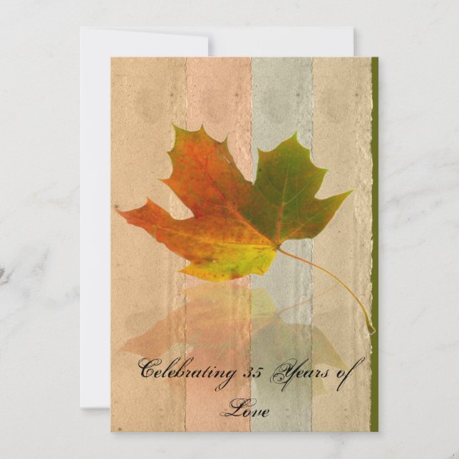 Invitation Feuille de Maple d'automne sur papier fait-main fa (Devant)