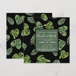 Invitation Feuille de Monstera Adansonii aquarelle main pour