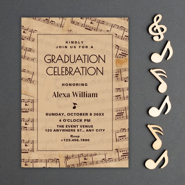 Invitation Feuille de notes de musique classique de remise de (Créateur téléchargé)