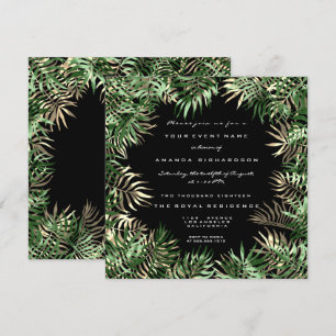 Invitation Feuille de palmier verte tropicale Bois de forêt V