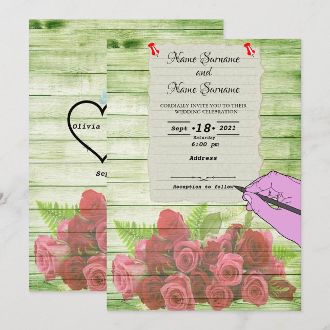 Invitation Feuille de papier (Devant / Derrière)