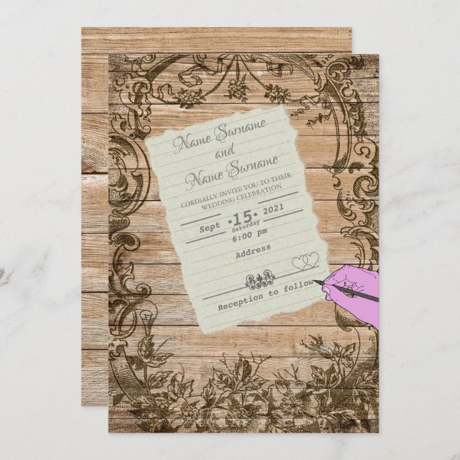 Invitation Feuille de papier (Devant / Derrière)