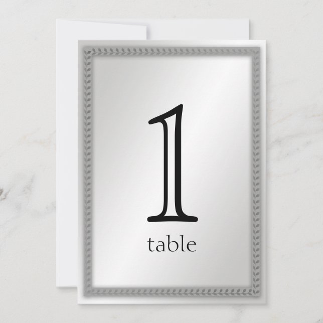 Invitation Feuille de platine 20e anniversaire Numéro de tabl (Devant)