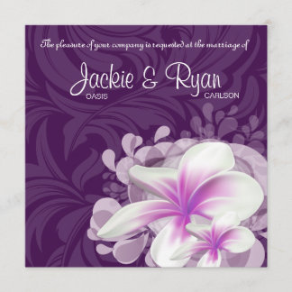 Invitation Feuille de pourpre de fleur de Plumeria