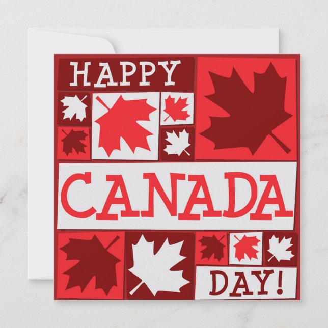 Invitation Feuille d'Érable de la Fête du Canada (Devant)