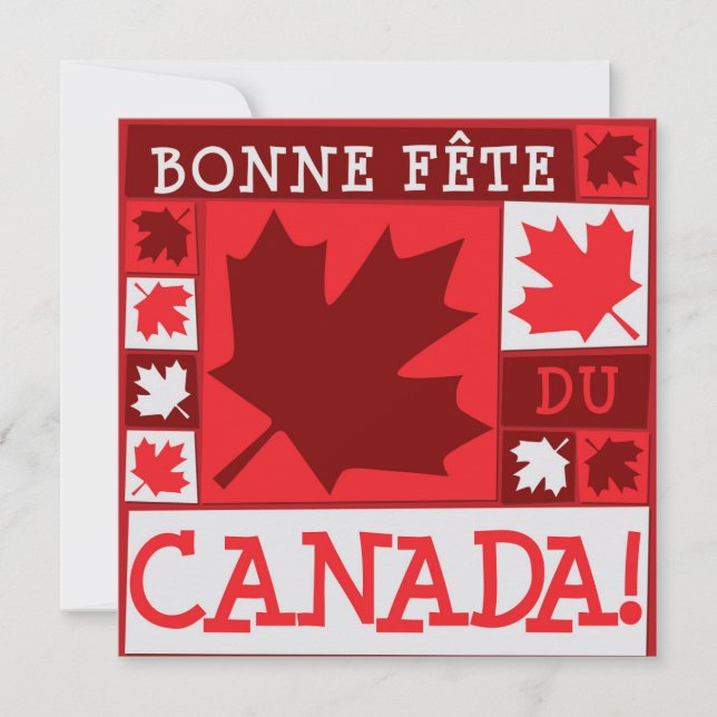 Invitation Feuille d'Érable Fête du Canada (Devant)