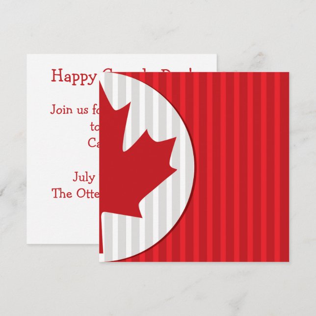 Invitation Feuille d'Érable Fête du Canada (Devant / Derrière)