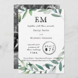 Invitation Feuille d'olive Mariage/Fiançailles/Dîner