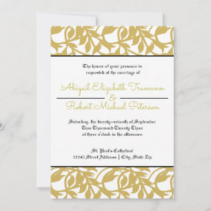 Invitation Feuille d'or moderne du milieu du siècle - 5x7Fair