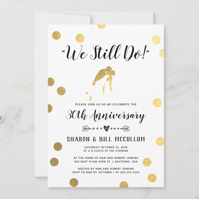 Invitation Feuille d'Or On Est Toujours Ensemble | 30e Annive (Devant)