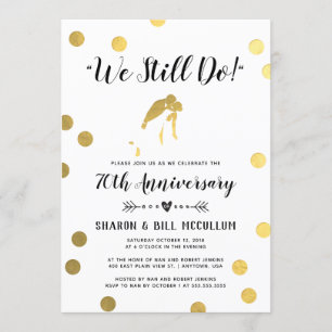 Invitation Feuille d'Or On Est Toujours Ensemble 70e Annive