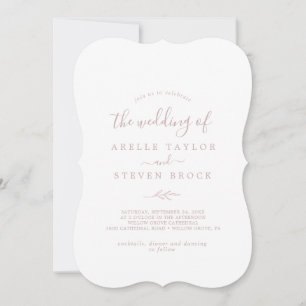 Invitation Feuille minimale   Mariage arrière de monogramme r