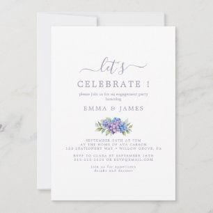 Invitation Feuille minimale Violet poussiéreux "Célébrons"