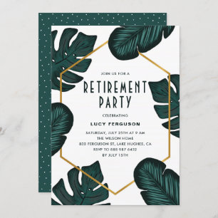 Invitation Feuille moderne cadre Tropical Retirement Party