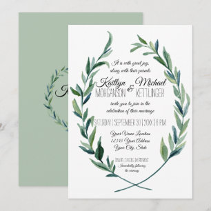 Invitation Feuille olive de guirlande de laurier du vert